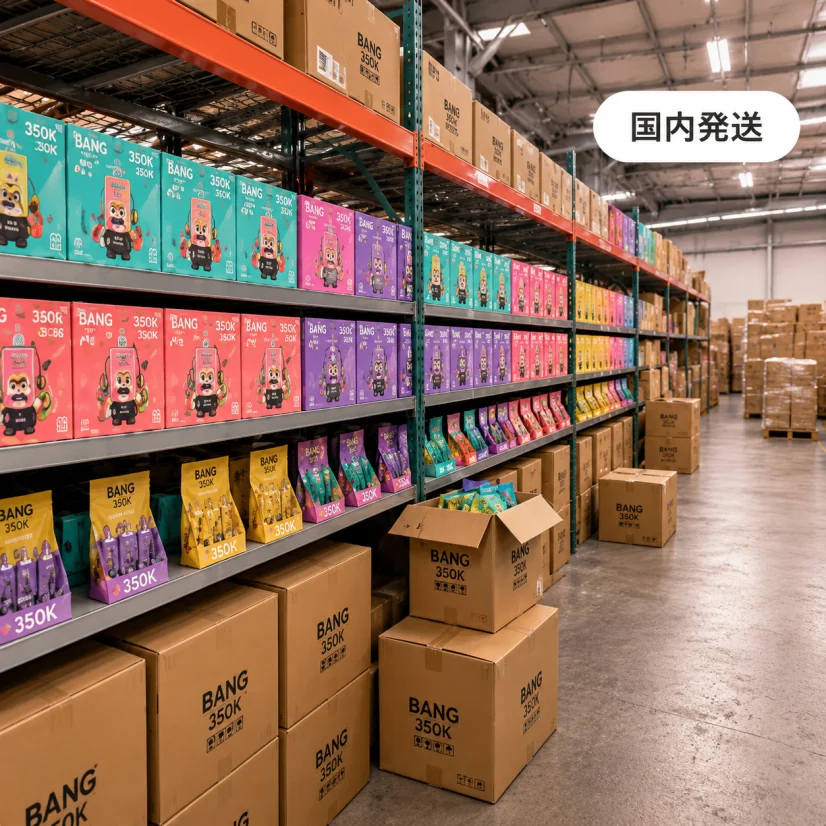 国内倉庫の商品棚